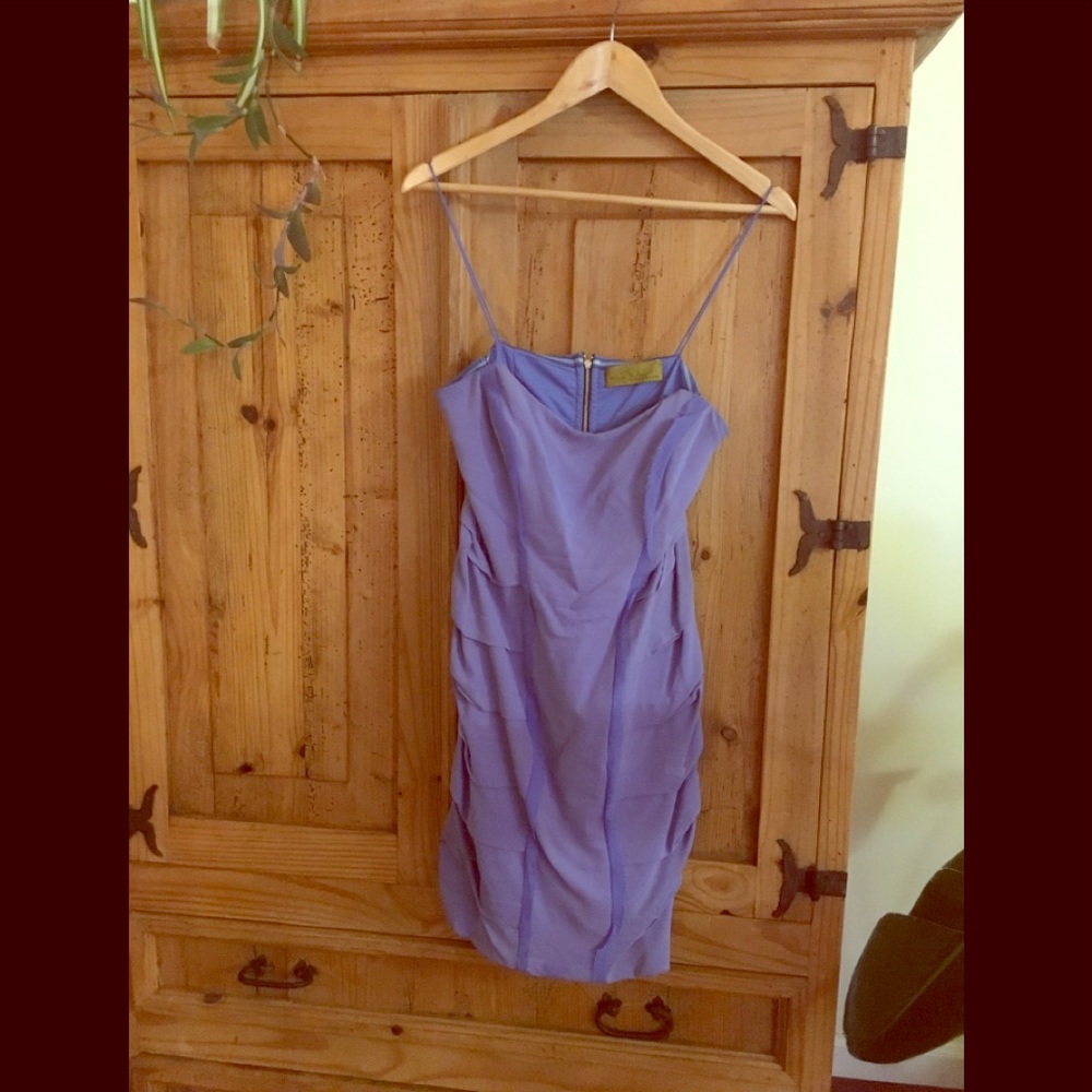 Nicole Miller periwinkle stretch strapless dress